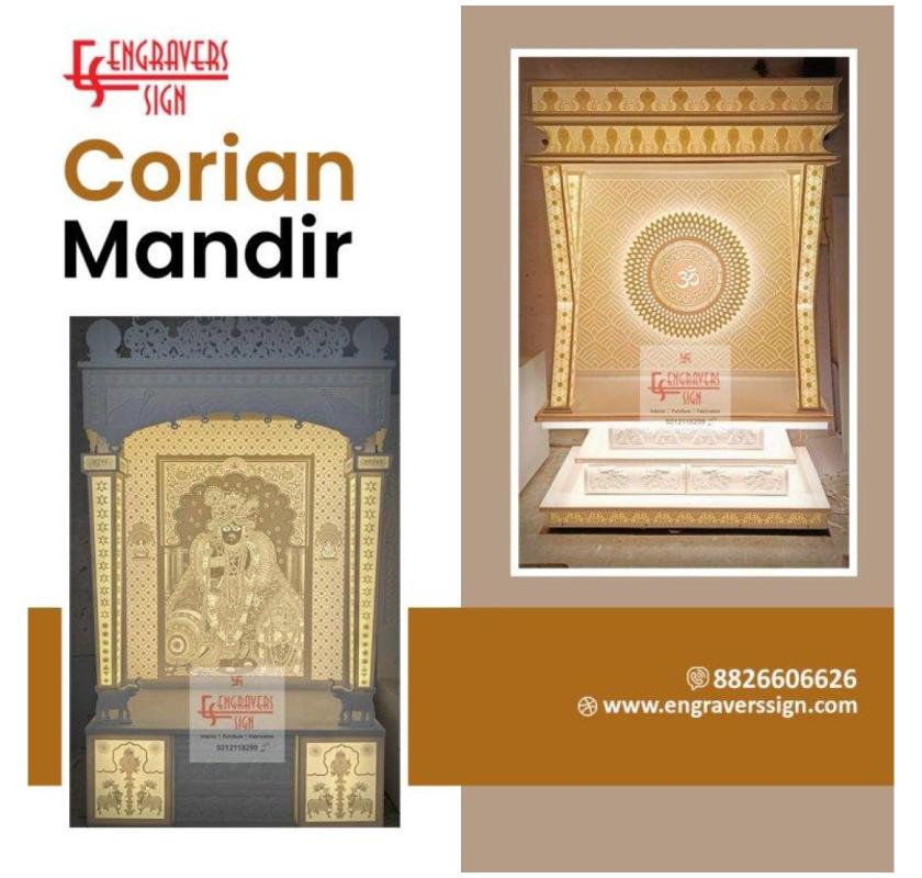 Elegant Corian Mandirs crafted for homes and sacred spaces