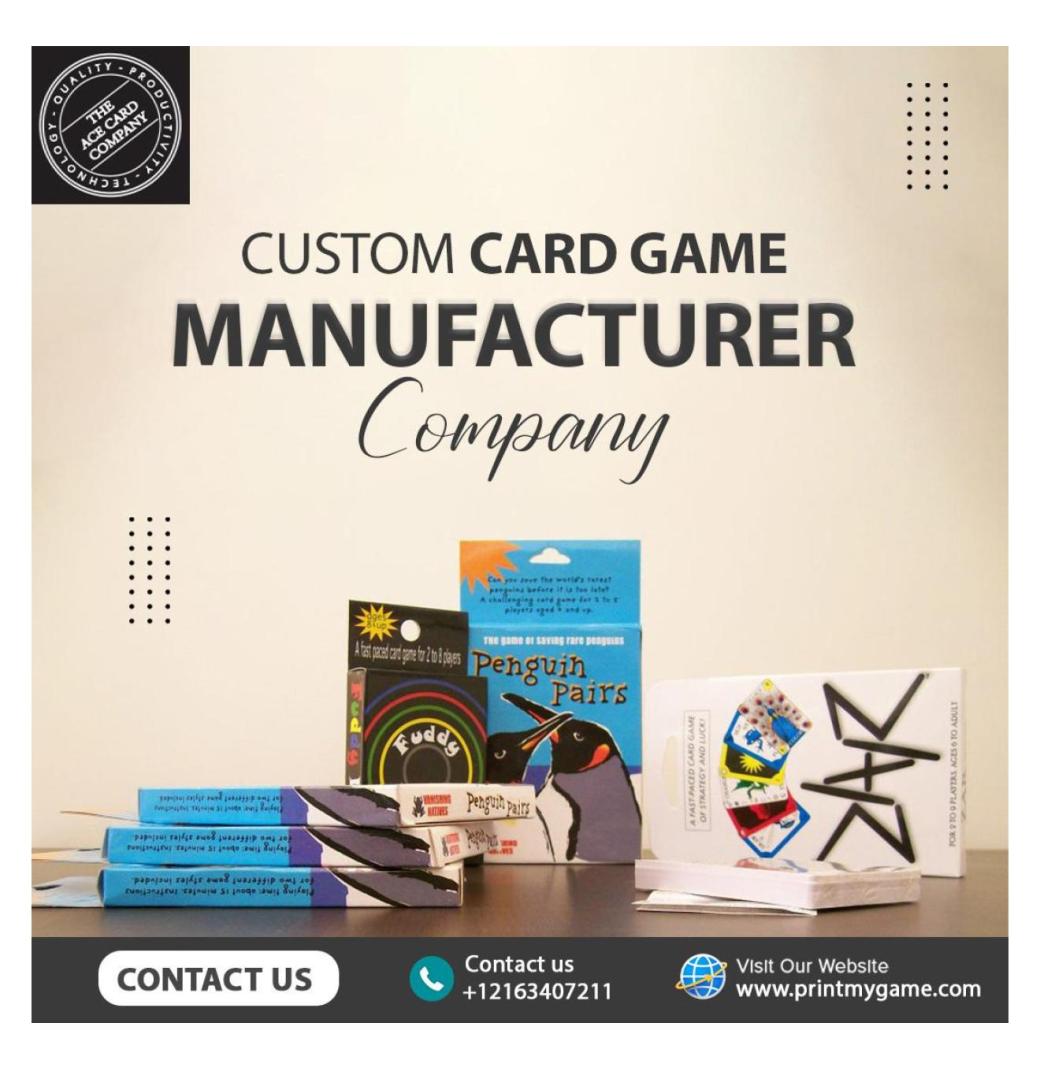 Custom card game Manufacturer company