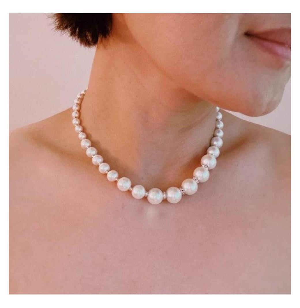 Buy Top Hypoallergenic Jewelry Online: Pearl Necklace by Glam Society  - 2/3
