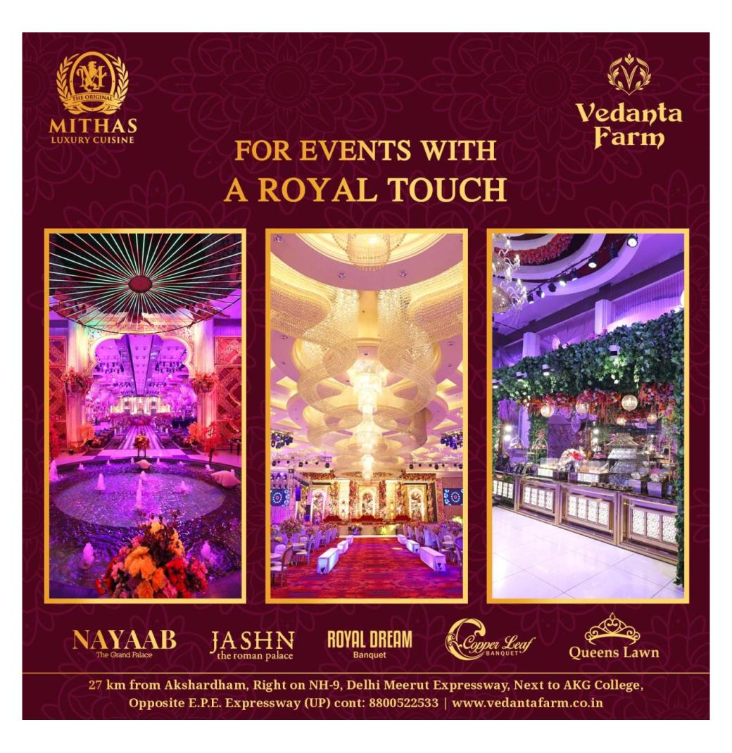 Get the Best Banquet Hall Near Ghaziabad Experience at Vedanta Farm