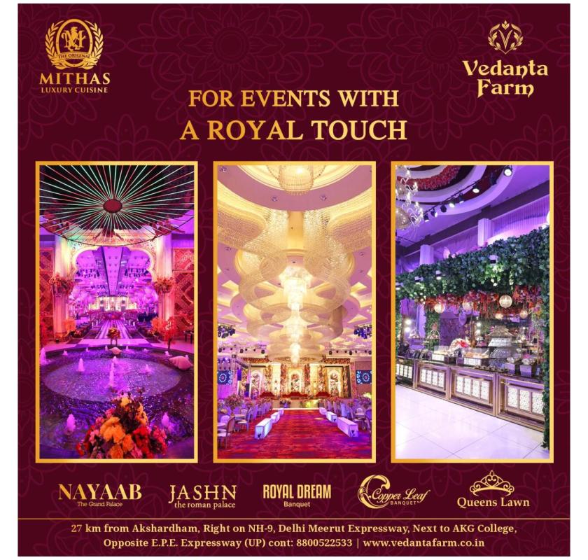 Get the Best Banquet Hall Near Ghaziabad Experience at Vedanta Farm