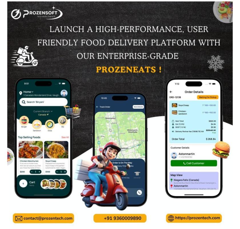 Prozen Eats – Food Ordering App for Restaurants