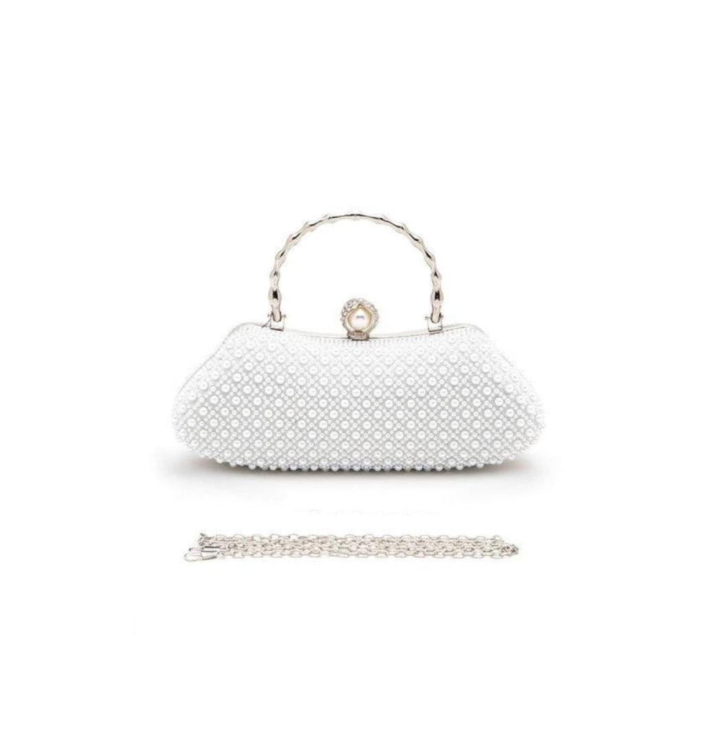 Shop Beaded Pearl Top Handle Clutch | Affordable Fashion for Women in NC! - 1/3