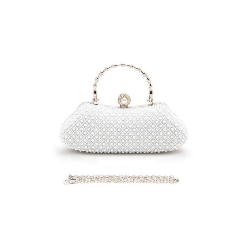Shop Beaded Pearl Top Handle Clutch | Affordable Fashion for Women in NC!