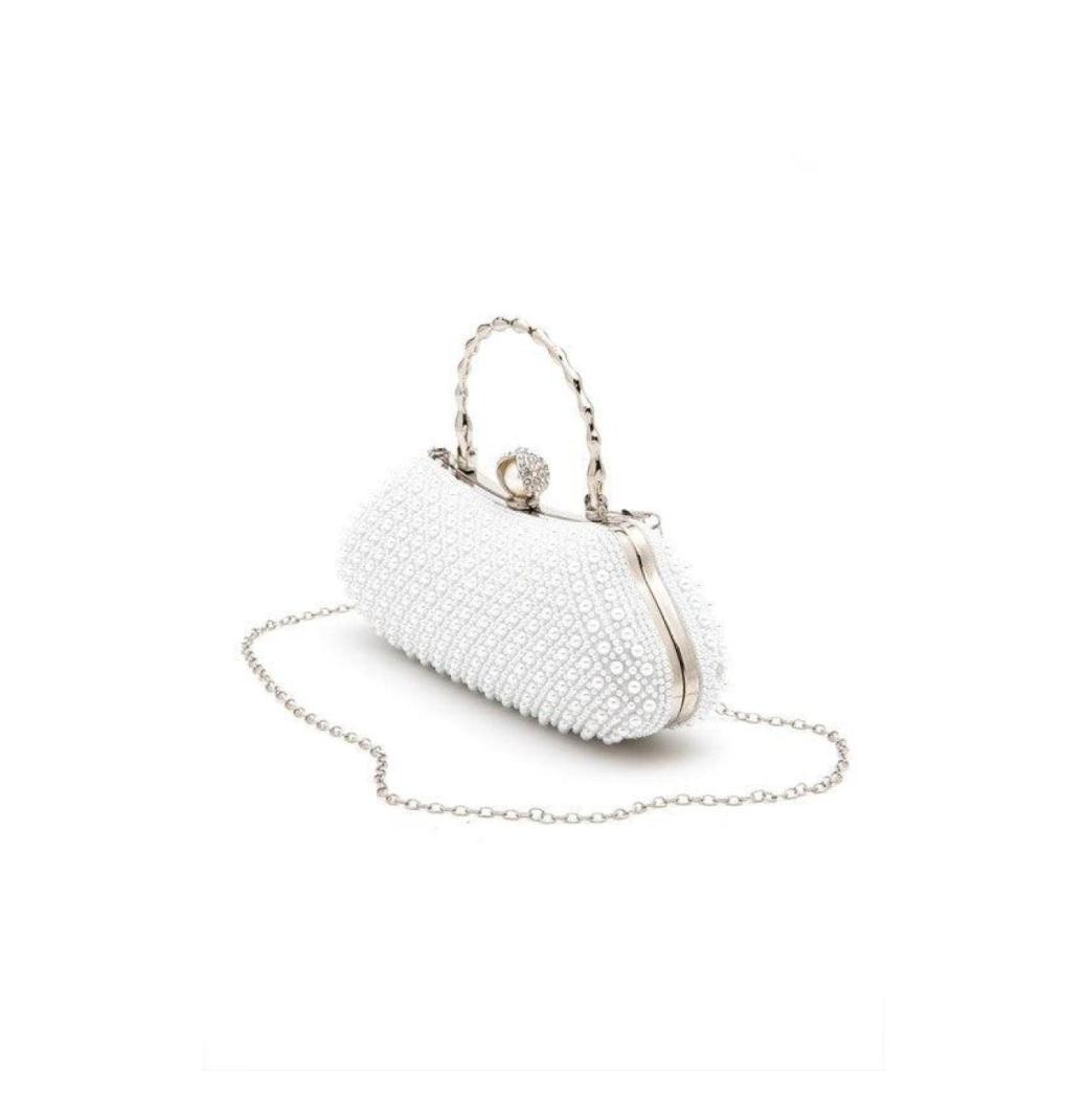 Shop Beaded Pearl Top Handle Clutch | Affordable Fashion for Women in NC! - 2/3