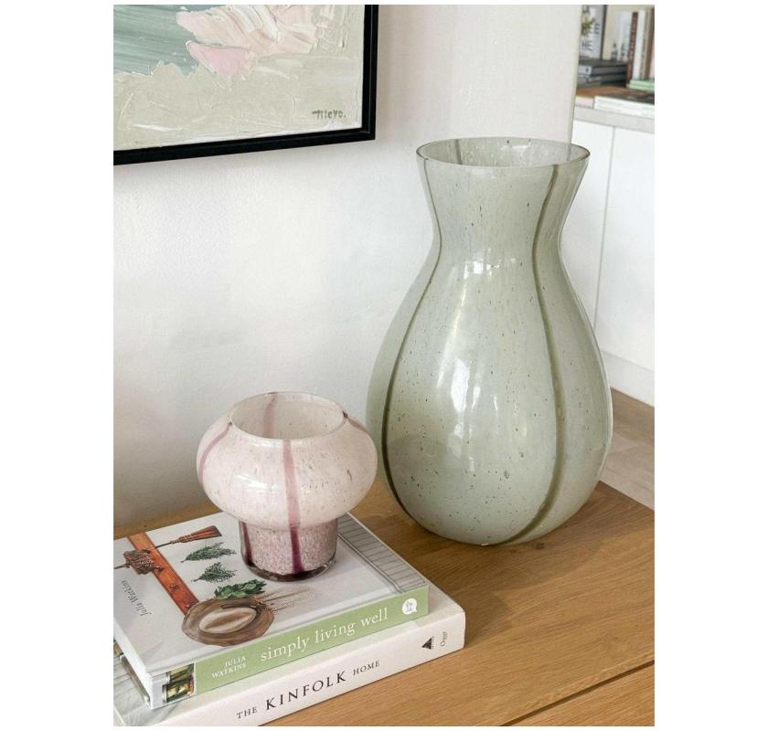 GlobeWest Boden Stripe Vase, Tall, Sage