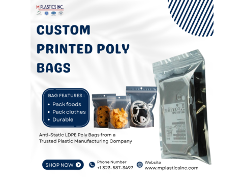 Custom printed poly bags for clothing and food packaging in California !