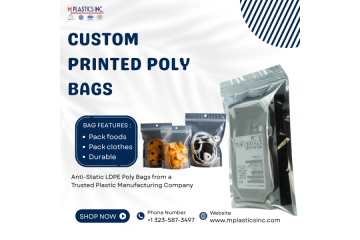Custom printed poly bags for clothing and food packaging in California !