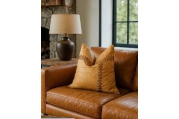 Handcrafted Leather Cushions – Rustic Home Décor