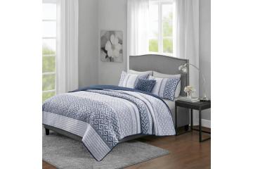 Bennett 4 Piece Jacquard Quilt Set with Throw Pillow