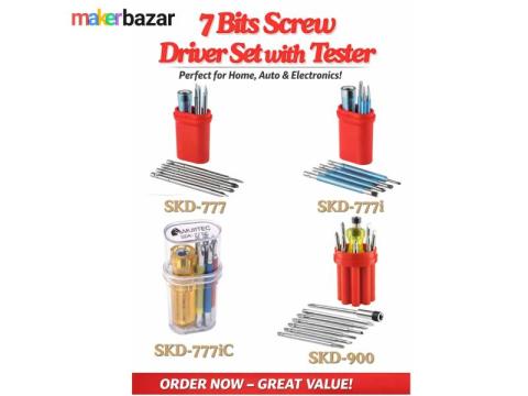 7 Bits Screw Driver Set with Tester – Compact Multi Tool Kit - 2/2