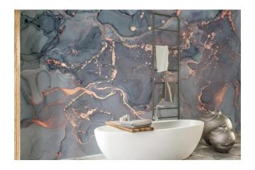 Oceanic Flow Wallpaper Mural for Bathroom