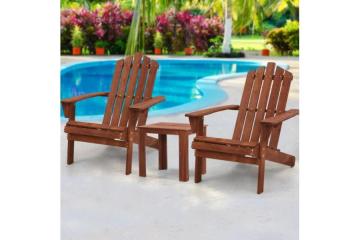 Premium Gardeon 3PC Adirondack Outdoor Table & Chairs Set for Stylish Outdoor Living