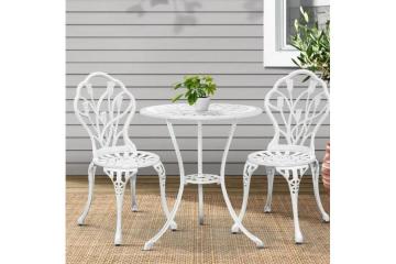 Stylish White Tulip Bistro Set for Modern Outdoors