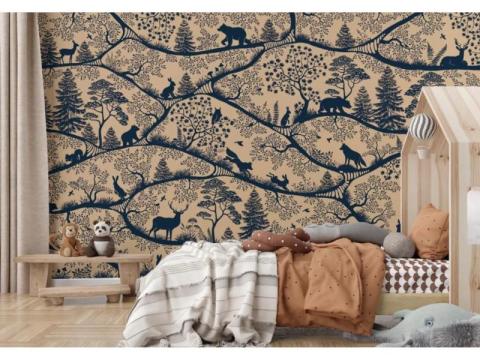 Nordic Nature Beige Blue Wall Mural