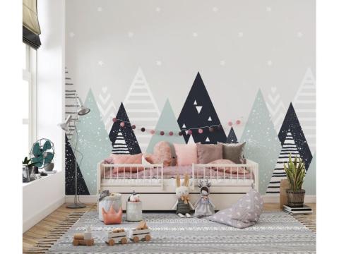 Kids Room Geometric Mountain Wallpaper Murals