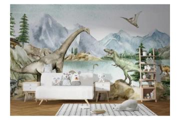 Jurassic Lake Dinosaur Wall Mural