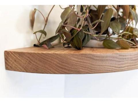 Round Corner Shelf Revolution Thick Oak Triumph