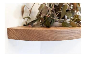 Round Corner Shelf Revolution Thick Oak Triumph