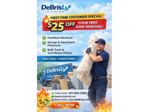 Need Junk Gone TODAY? Call DeBrisLy – 727-855-3393