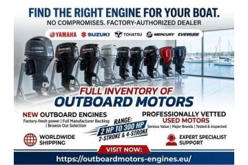 The Only Stop You Need for New and Used Outboard Motors — All Brands Shipped Worldwide