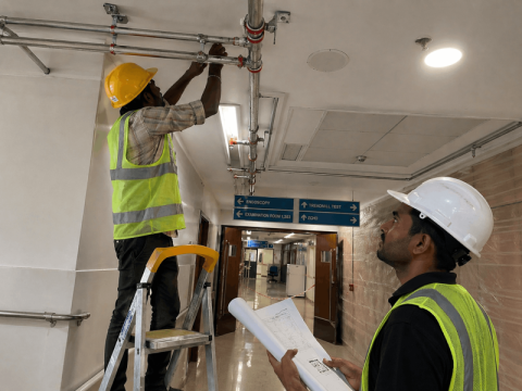Water mist fire suppression system installation in Chennai - Convergir techno systems 