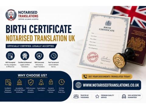 Birth Certificate Notarised Translation UK Services