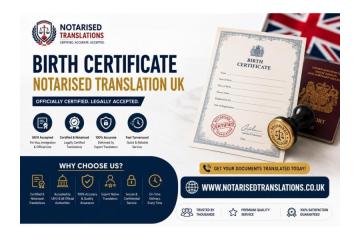 Birth Certificate Notarised Translation UK Services